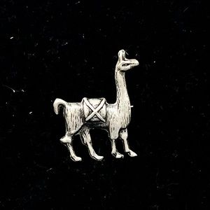 Cute Vintage 925 Silver Camel Llama Alpaca Brooch‎ Pin Marked